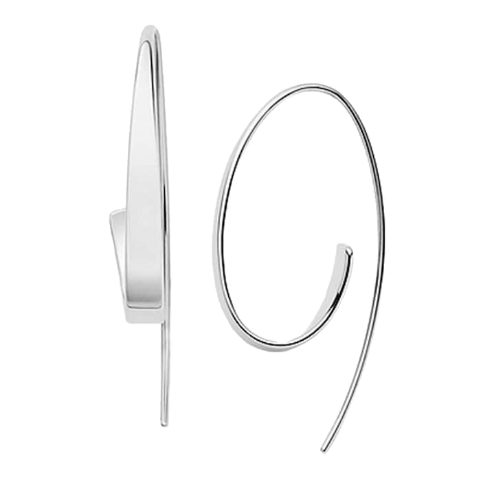 Skagen Kariana Silver Tone Hoop Earrings