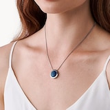 Skagen Sea Glass Silver Tone Pendant Necklace