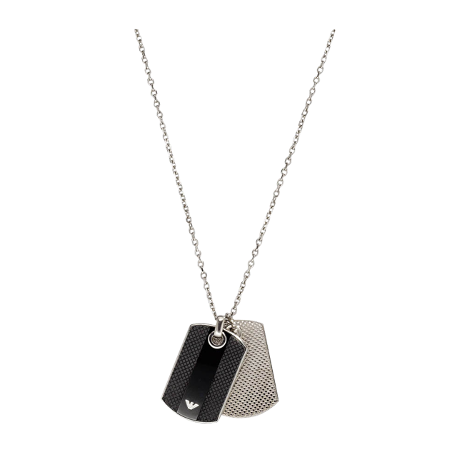 Emporio armani men's hot sale dog tag necklace