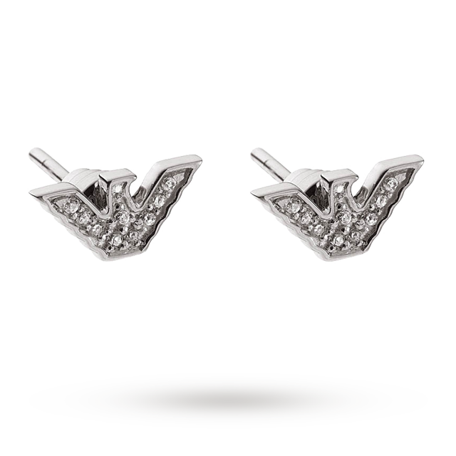 Emporio Armani Glitz Silver Eagle Stud Earrings