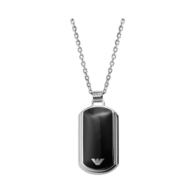 Emporio Armani Men's Black Matte Necklace