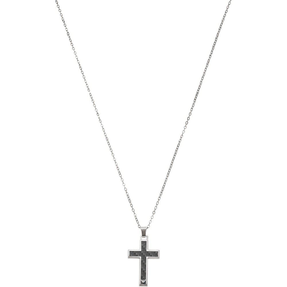 Men’s Carbon Fibre Cross Necklace EGs1705040