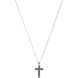 37330893 - Men's Carbon Fibre Cross Necklace EGs1705040