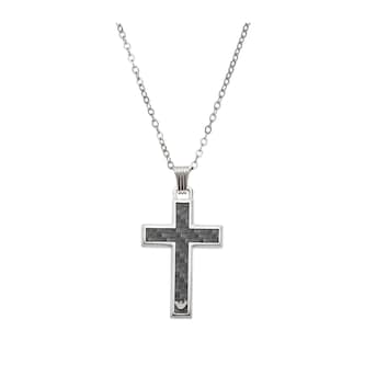 Emporio Armani Men's Carbon Fibre Cross Necklace EGs1705040 Emporio Armani Men's Carbon Fibre Cross Necklace EGs1705040