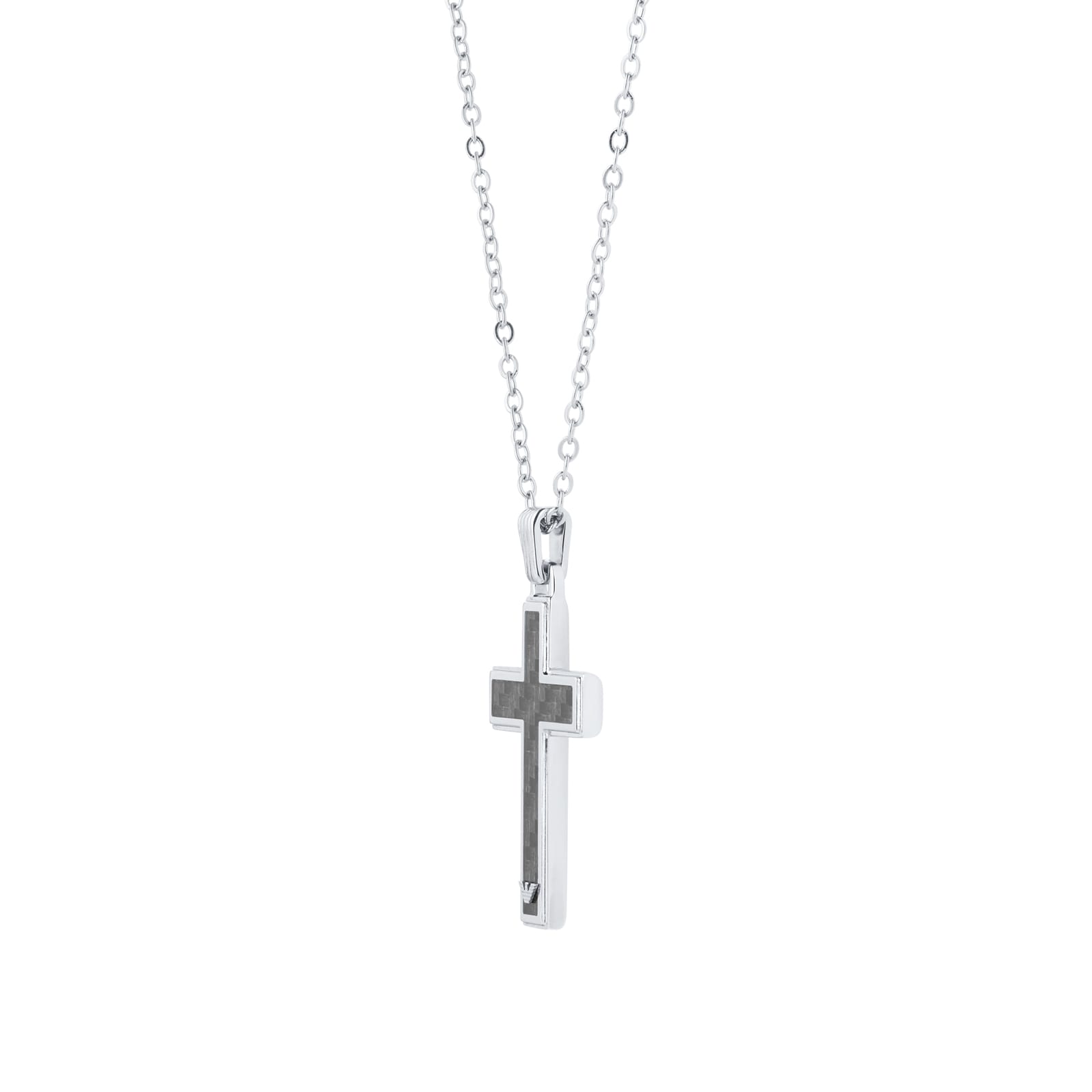 Emporio Armani Men's Carbon Fibre Cross Necklace EGs1705040 Emporio Armani Men's Carbon Fibre Cross Necklace EGs1705040