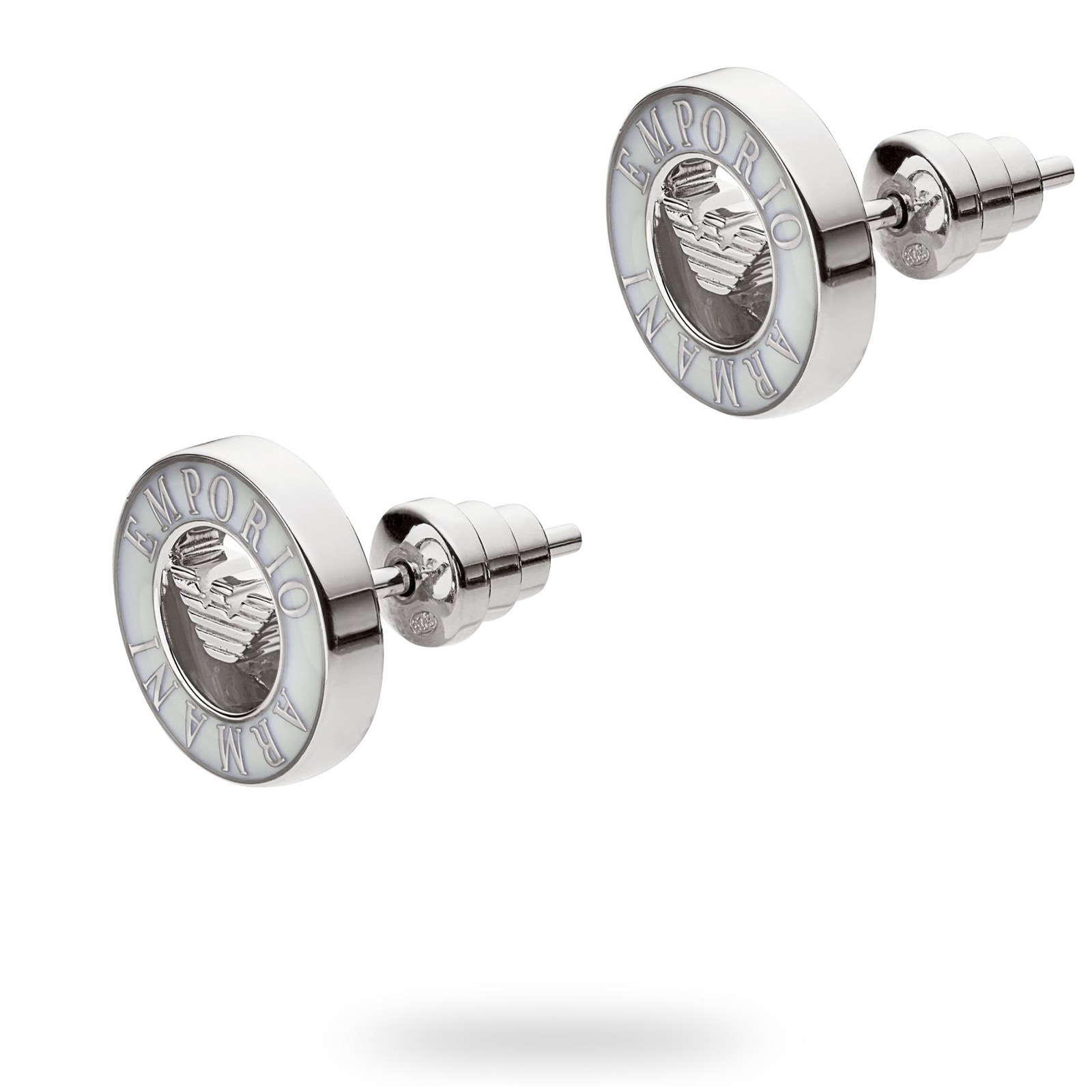 emporio armani silver crystal stud earrings