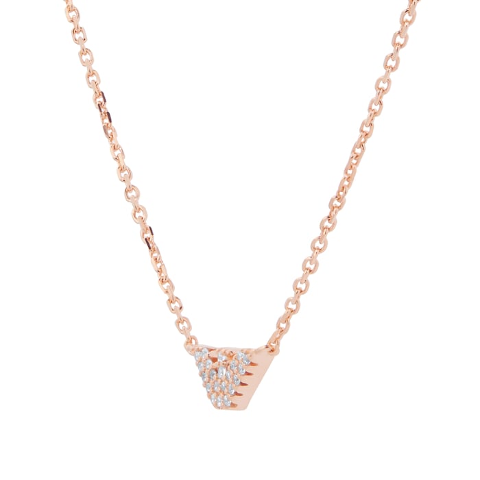 Emporio Armani Rose Gold Coloured Eagle Logo Necklace