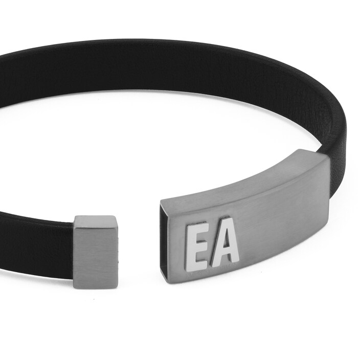 Emporio Armani Mens Leather Bracelet