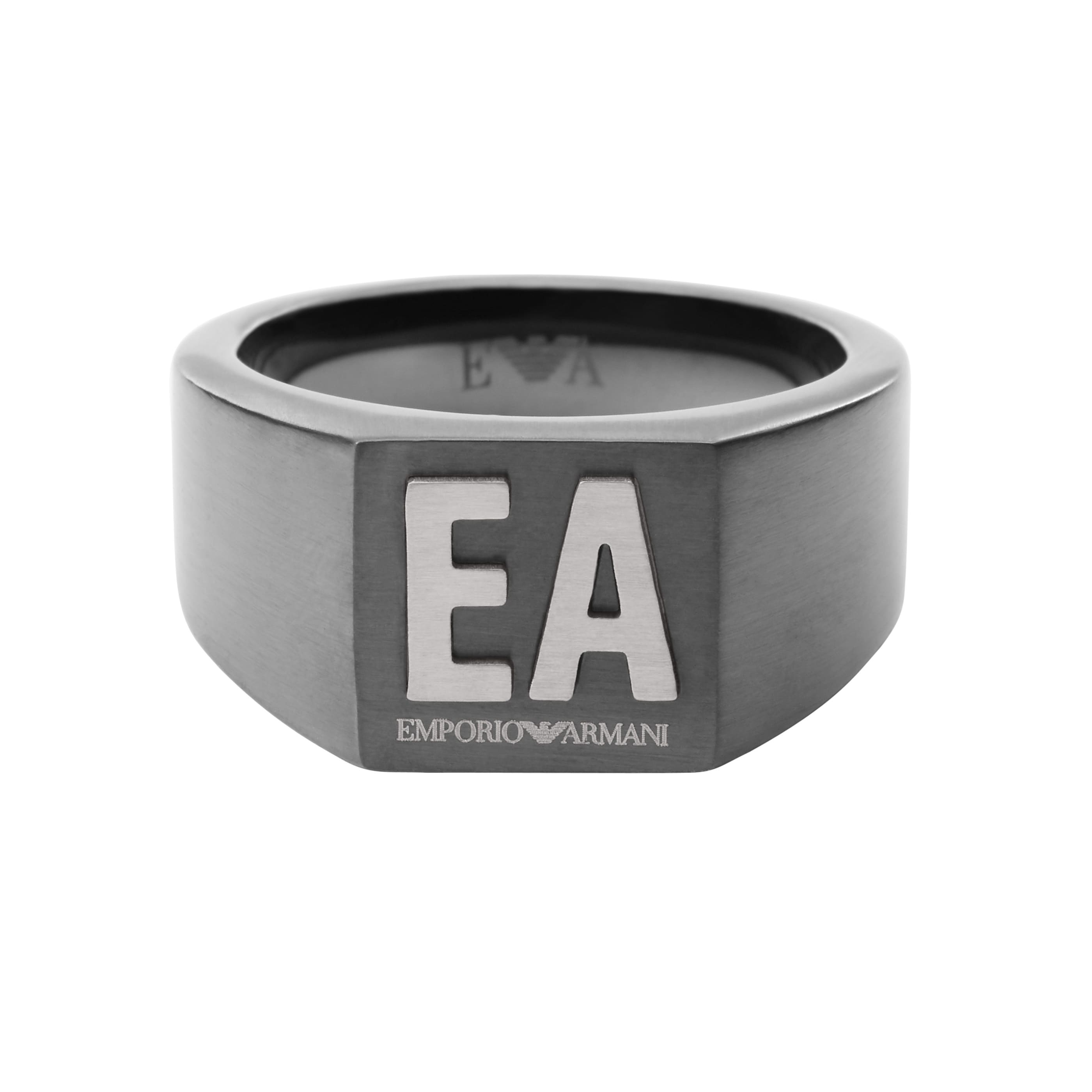 Gun Metal Logo Ring - Ring Size V