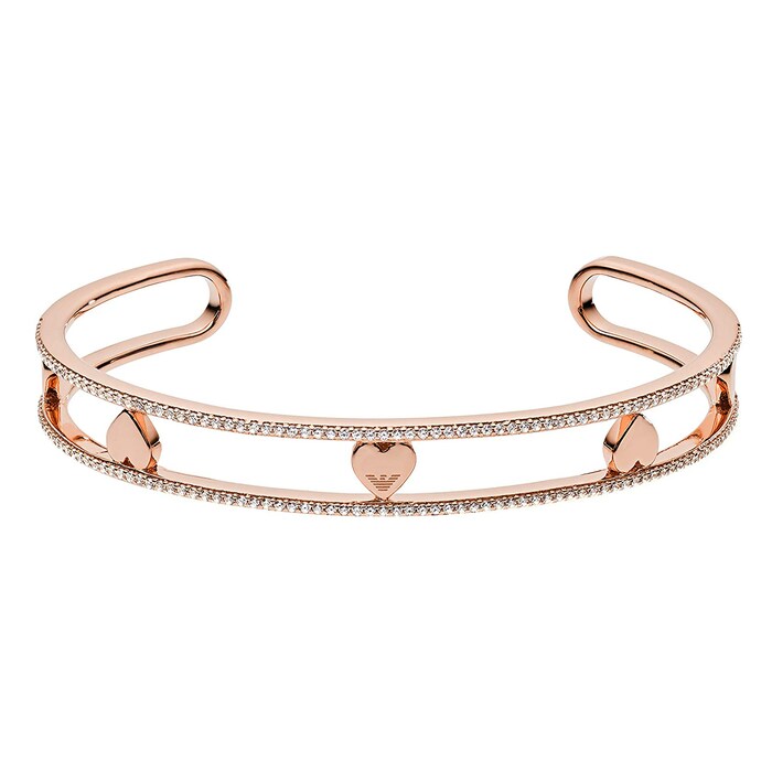 Emporio Armani Rose Gold Coloured Heart Bangle