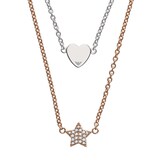 Emporio Armani Two Coloured Gold Heart & Star Necklace