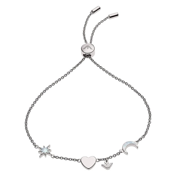 Emporio Armani Silver Heart Moon & Star Bracelet
