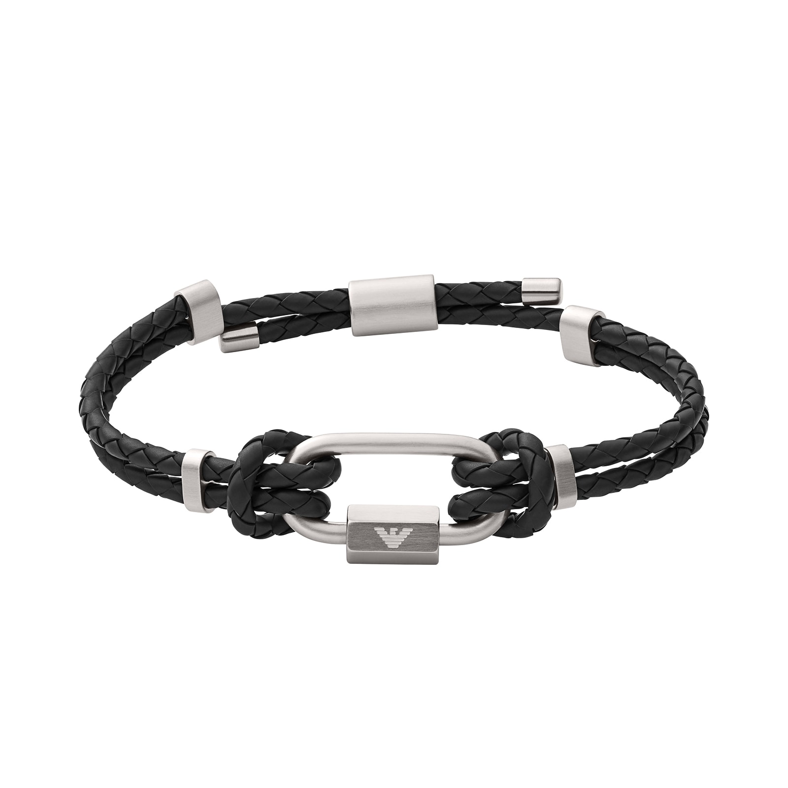 Emporio Armani Mens Stainless Steel Fashion Rubber Cord Bracelet ...