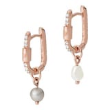 Emporio Armani Rose Gold Coloured Pearl Drop Cubic Zirconia Earrings