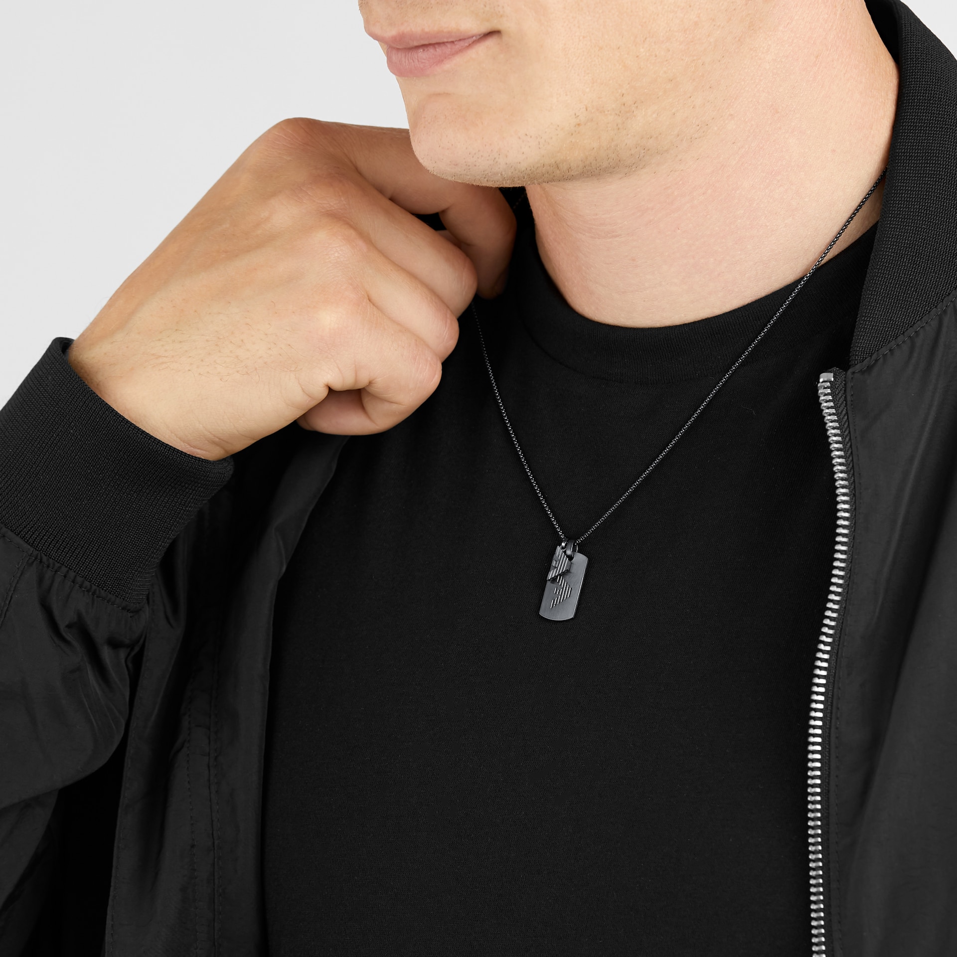 Emporio Armani Mens Stainless Steel IP ID Pendant