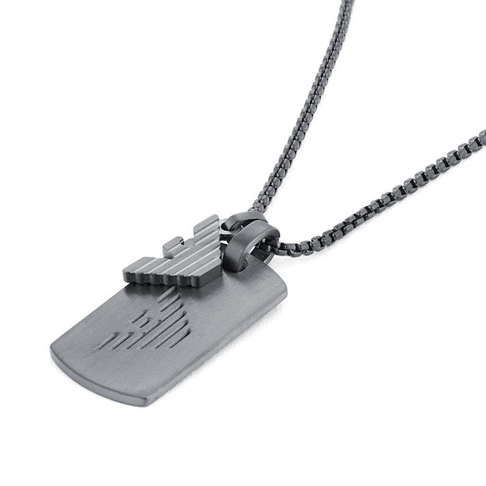 Emporio Armani Mens Stainless Steel IP ID Pendant