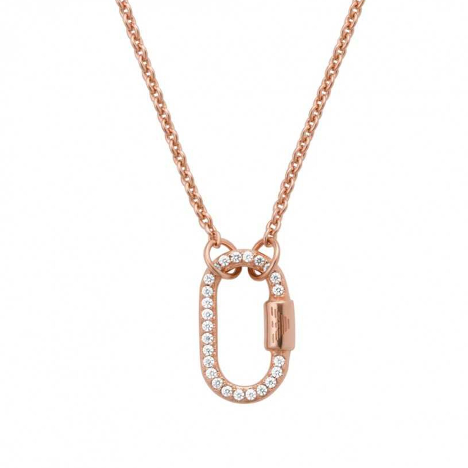 Emporio Armani Rose Gold Coloured Pearl Cubic Zirconia Necklace