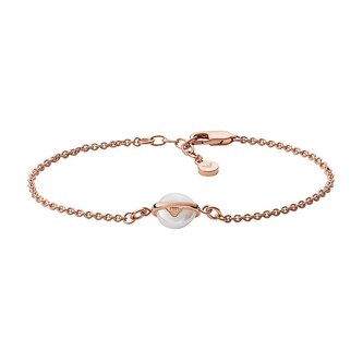 Emporio Armani Ladies Rose Gold Coloured Pearl Bracelet