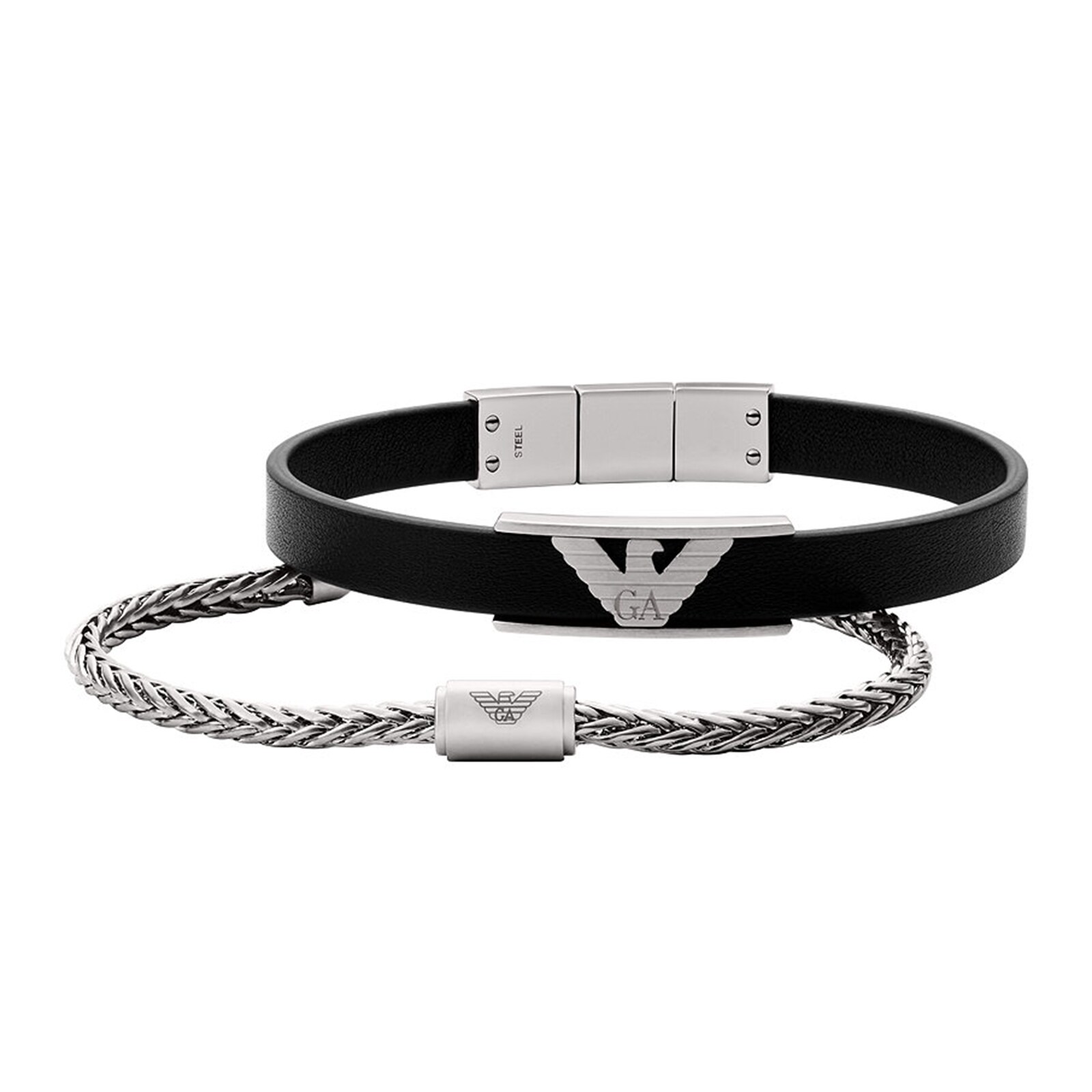 Amazon.com: Emporio Armani EGS2178040 Mens Signature Black Leather Bracelet:  Clothing, Shoes & Jewelry