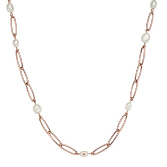 Emporio Armani Ladies Rose Gold Coloured Pearl Necklace