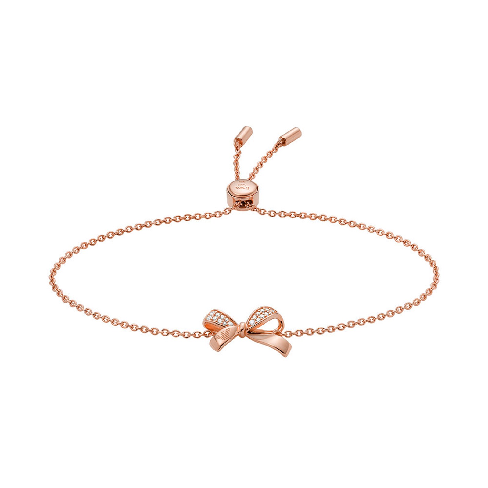 Emporio Armani Rose Gold Coloured Cubic Zirconia Bow Bracelet