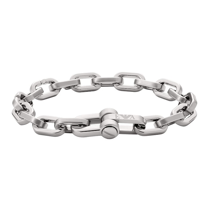 Emporio Armani Mens Stainless Steel Fashion Chain Bracelet