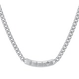 Emporio Armani Mens Black & Stainless Steel Chain Necklace