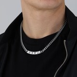 Emporio Armani Mens Black & Stainless Steel Chain Necklace