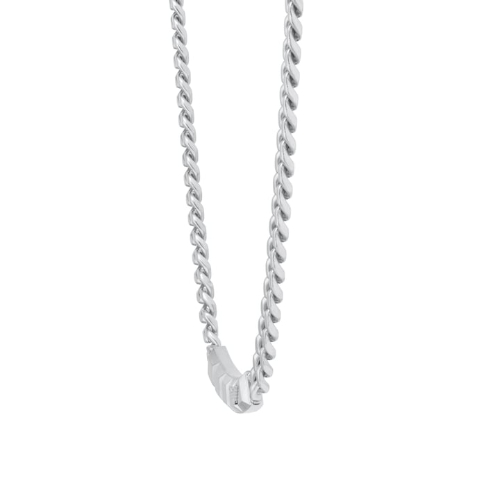 Emporio Armani Mens Black & Stainless Steel Chain Necklace