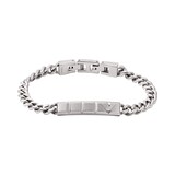 Emporio Armani Mens Black & Stainless Steel Chain Bracelet