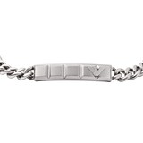 Emporio Armani Mens Black & Stainless Steel Chain Bracelet