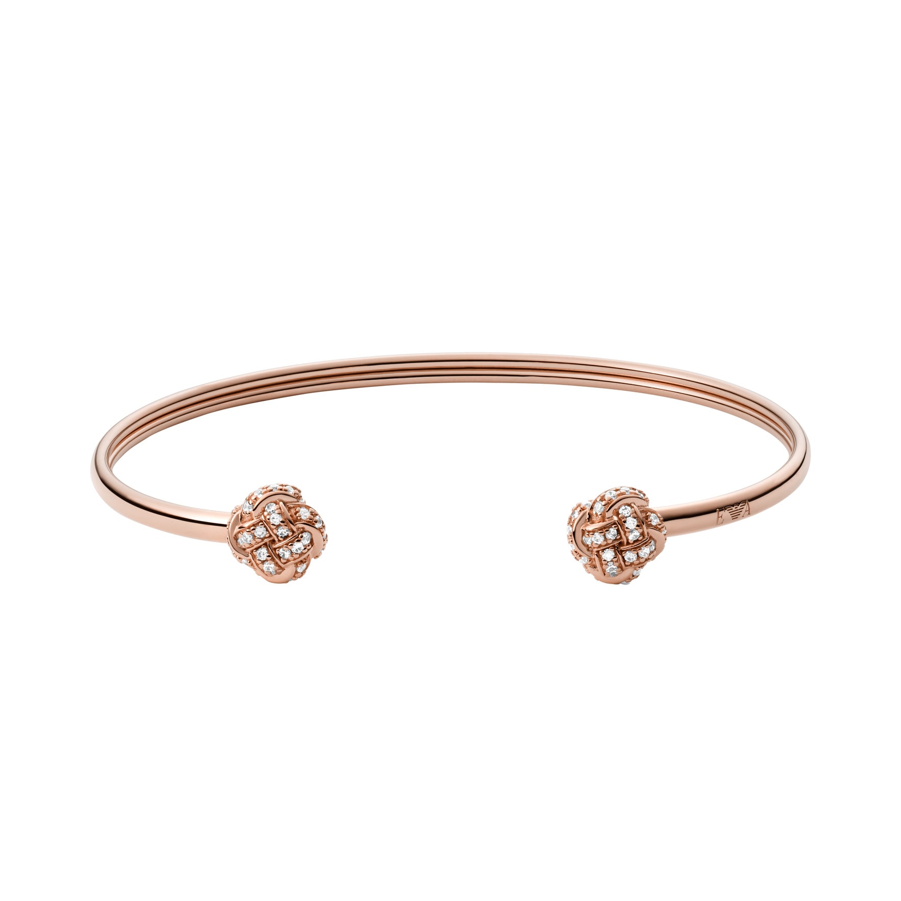 Ladies Rose Gold Coloured Sterling Silver Cuff Bangle