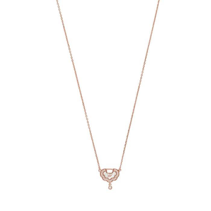 Emporio Armani Ladies Rose Gold Coloured Sterling Silver Necklace