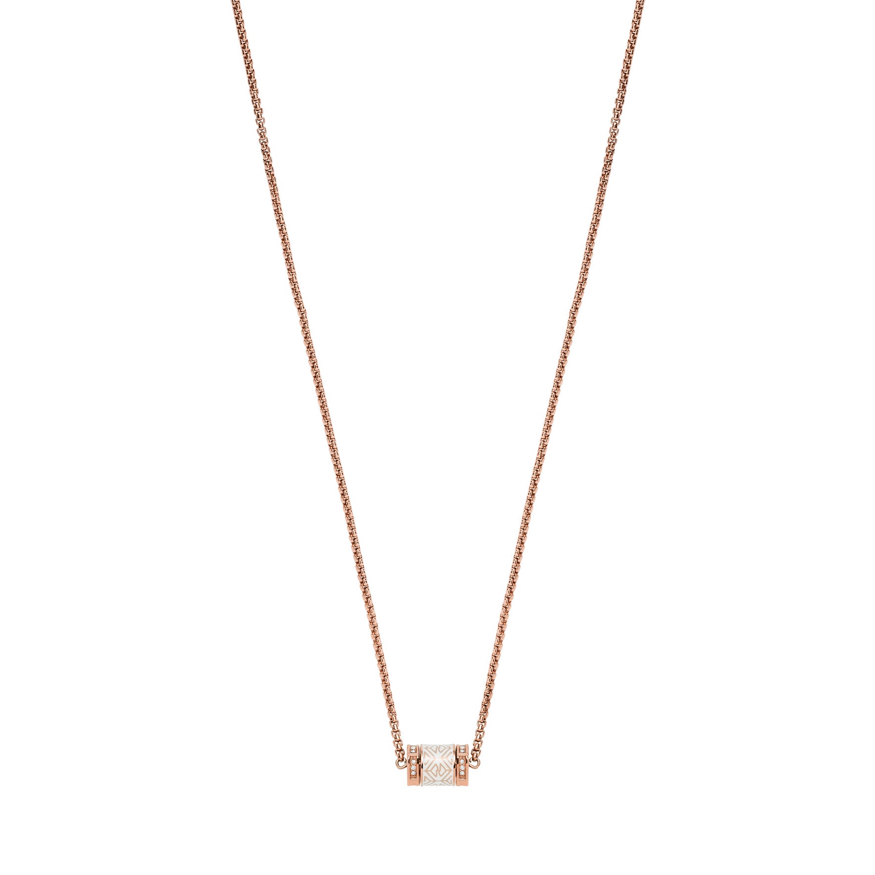 Ladies Rose Gold Coloured Stainless Steel Necklace