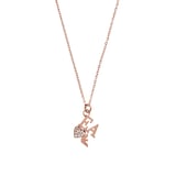 Emporio Armani Ladies Rose Gold Coloured Stainless Steel EA Logo Necklace