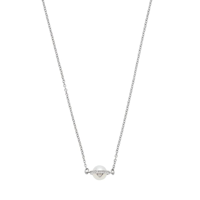 Emporio Armani Ladies Stainless Steel Fresh Water Pearl Necklace