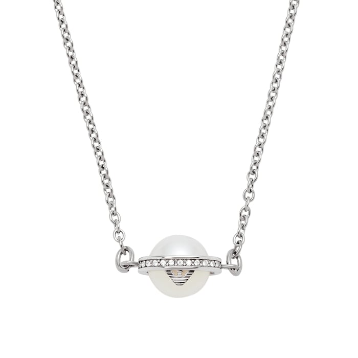 Emporio Armani Ladies Stainless Steel Fresh Water Pearl Necklace