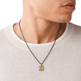 Emporio Armani Mens Antique Yellow Gold Coloured Stainless Steel Necklace