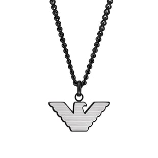 Emporio Armani Mens Essentials Stainless Steel Logo Necklace
