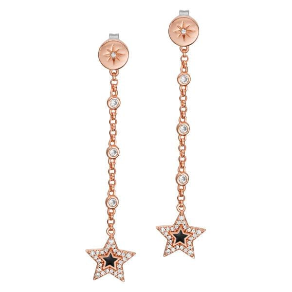Emporio Armani Ladies Rose Gold Tone Drop Earrings