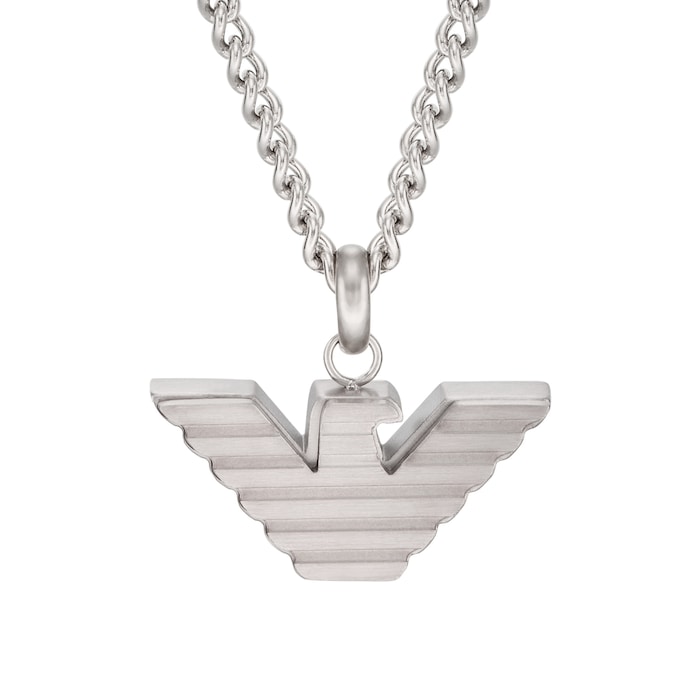 Emporio Armani Gents EA Logo Stainless Steel Pendant