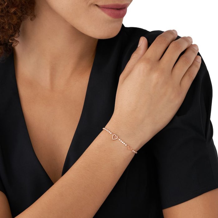 Emporio Armani Ladies Rose Gold Coloured Heart Bracelet