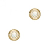 Armani Ladies Yellow Gold Coloured Mother Of Pearl Stud Earrings