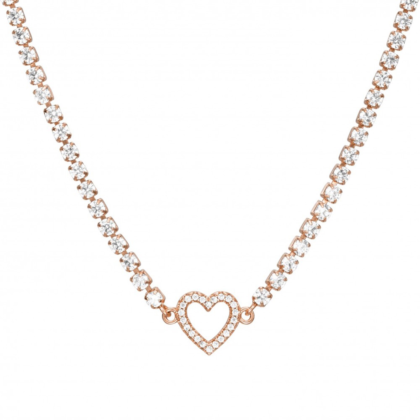 Emporio Armani Ladies Rose Gold Coloured Heart Necklace EGS2965221 ...