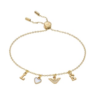 Emporio Armani Ladies Yellow Gold Coloured Charm Bracelet