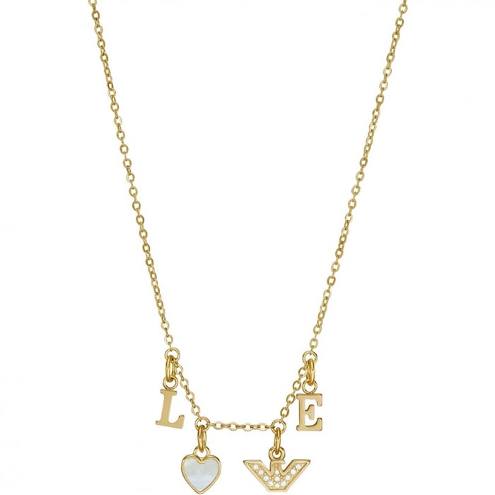 Emporio Armani Ladies Yellow Gold Coloured Charm Necklace