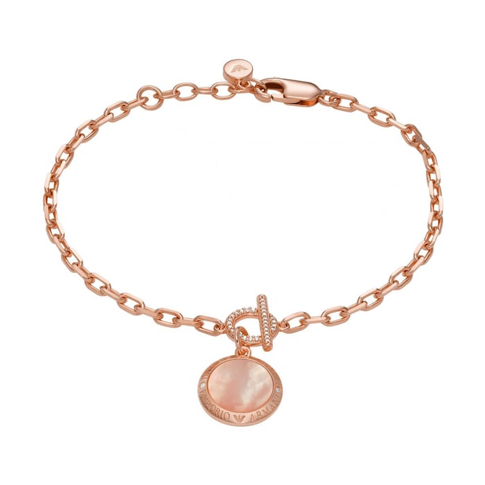 Armani Ladies Rose Gold Coloured Mother Of Pearl Bracelet