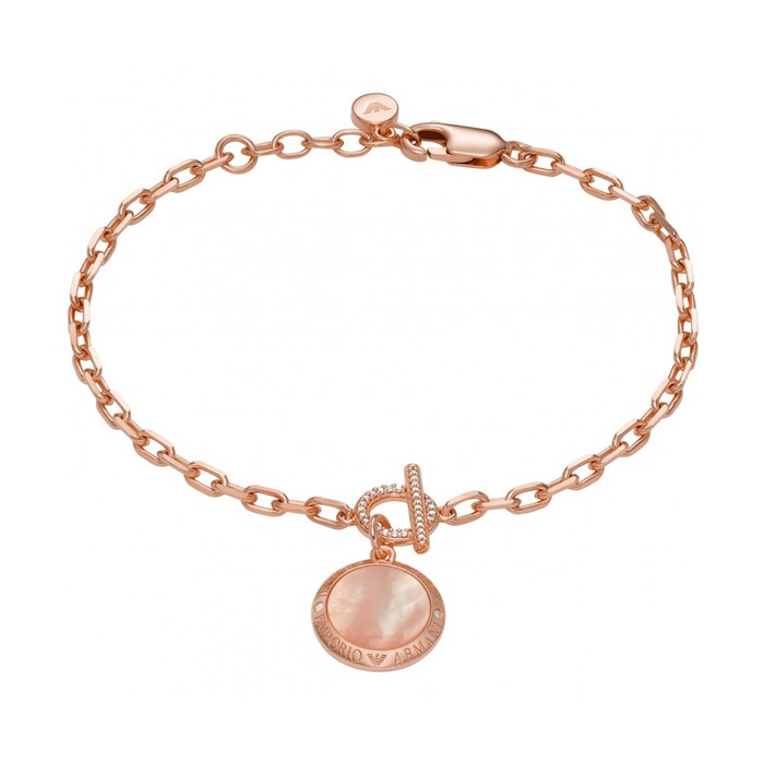 Emporio Armani Ladies Rose Gold Coloured Mother Of Pearl Bracelet