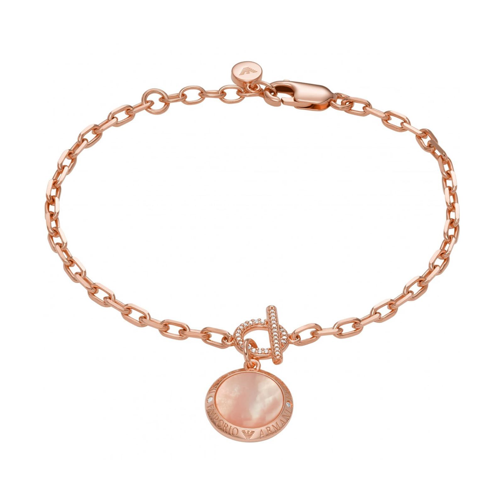 Emporio Armani Ladies Rose Gold Coloured Mother Of Pearl Bracelet Emporio Armani Ladies Rose Gold Coloured Mother Of Pearl Bracelet