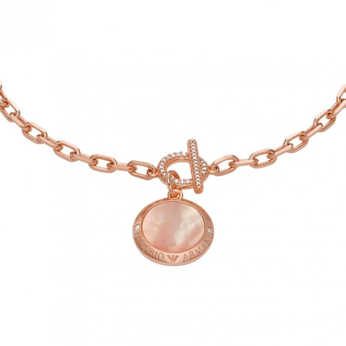 Emporio Armani Ladies Rose Gold Coloured Mother Of Pearl Bracelet